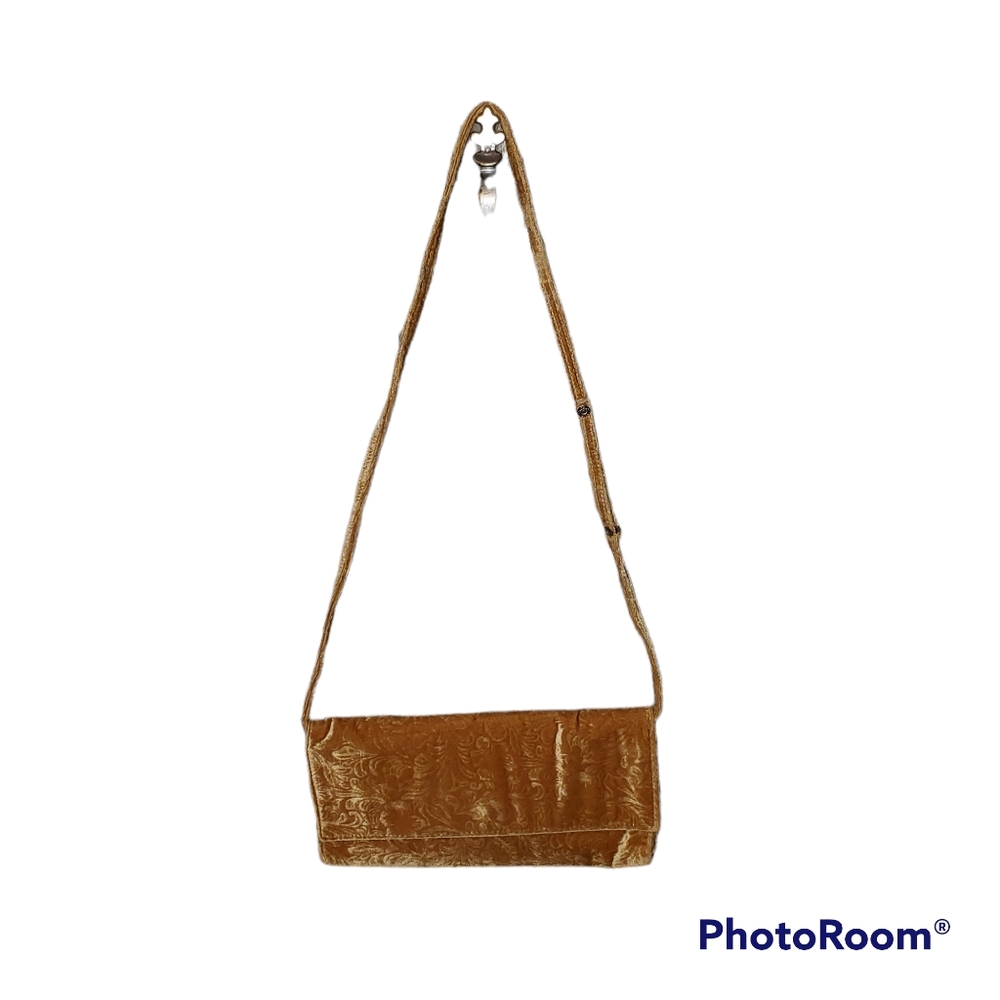 Velvet party clutch color mustard